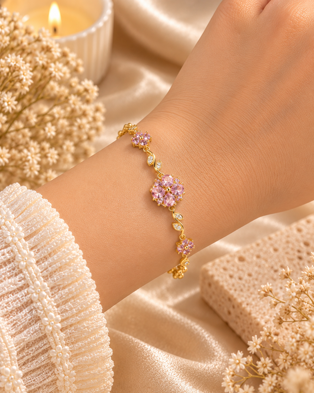 Evaraa Blush Blossom Bracelet