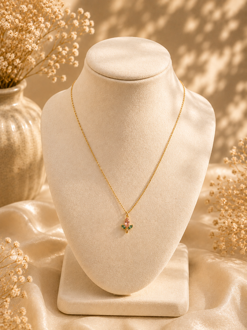 Evaraa Rosé Tulip Pendant Necklace